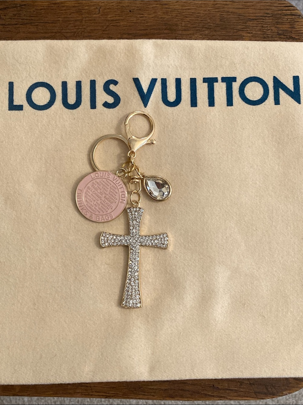 Louis Vuitton Upcycled Cross Charm Purse Charm/Keychain NWOT